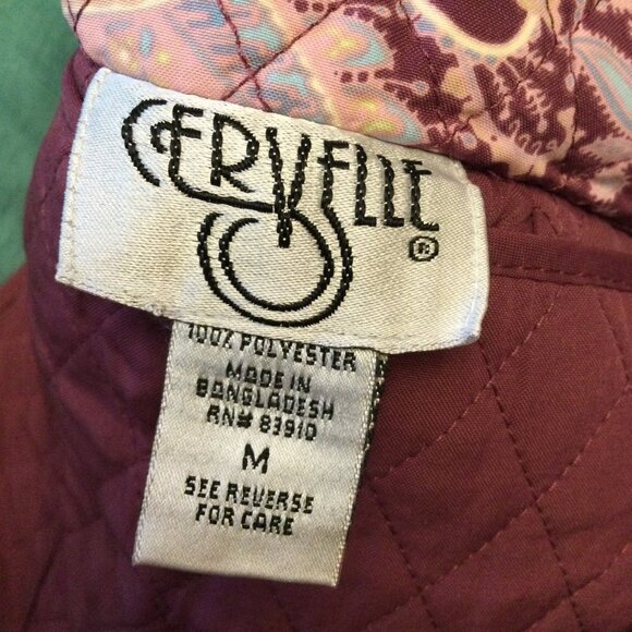 Women's reversible quilted jacket size Med purple paisley button front pockets - Picture 6 of 7